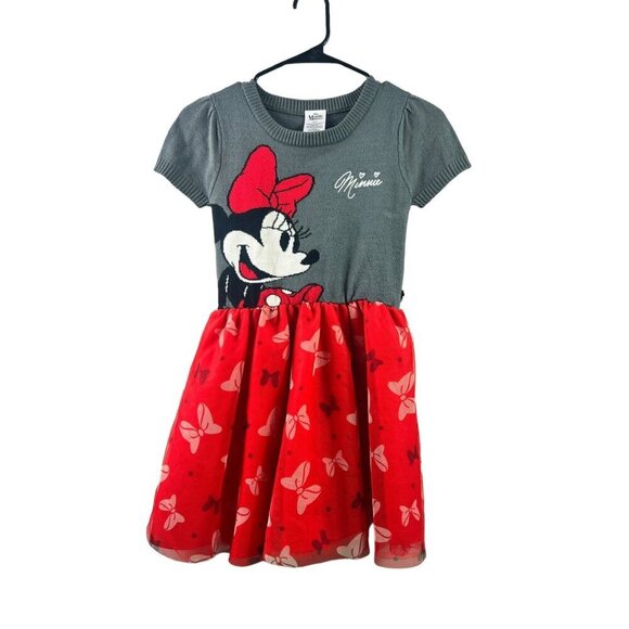 Disney Other - Disney Girls Grey & Red Dress